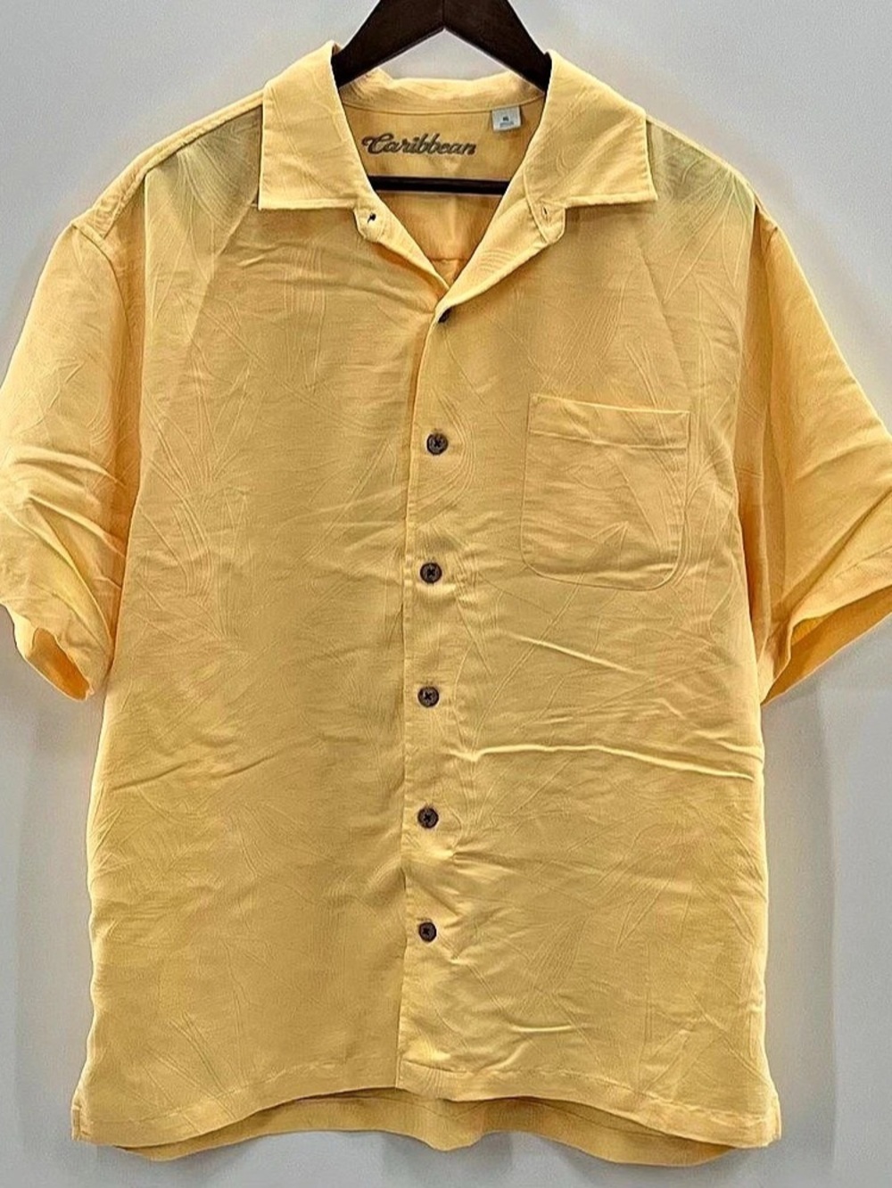 593 Caribbean Short Sleeve Camp Shirt Yellow XL